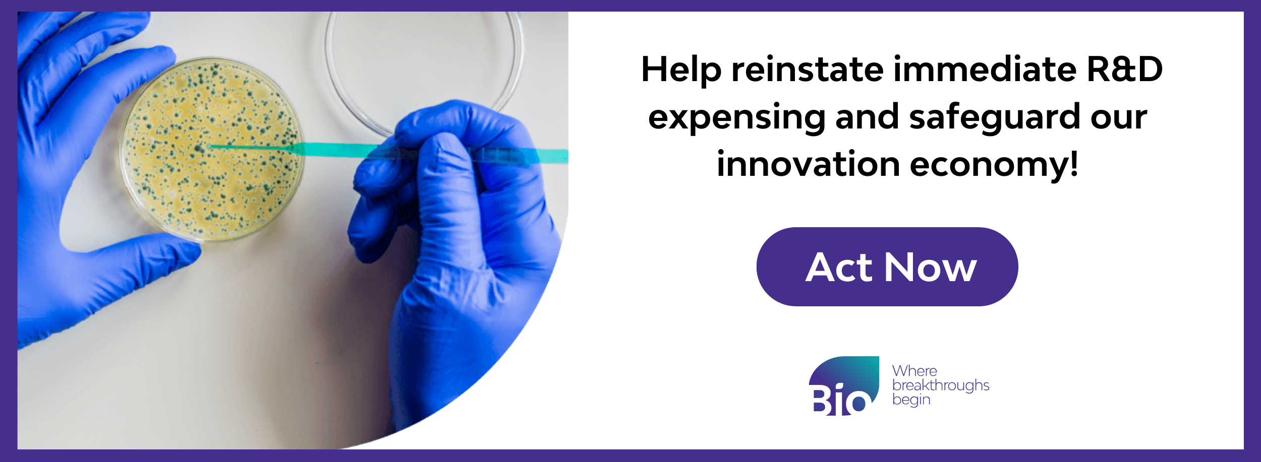 Click to join the BIOAction campaign and urge your lawmakers to reinstate immediate R&D expensing.