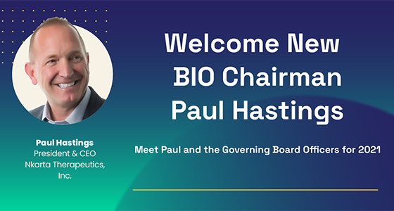 Welcome New BIO Chairman Paul Hastings