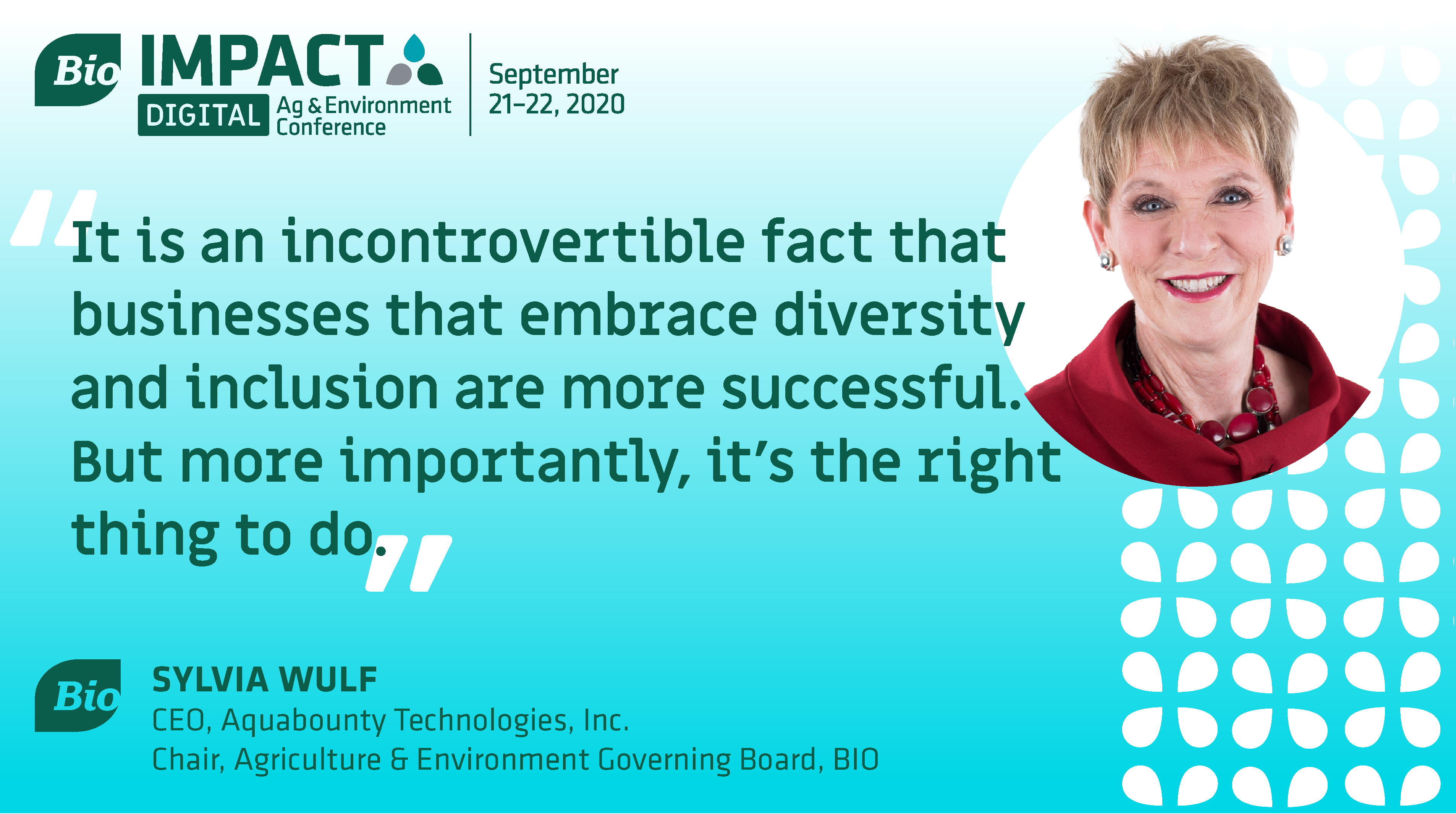 AquaBounty Technologies CEO Sylvia Wulf says diversity is good for business.