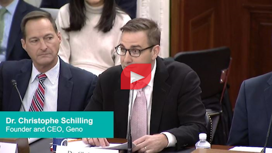 Watch Christophe Schilling, CEO of Geno, testify before the Senate Agriculture Committee.
