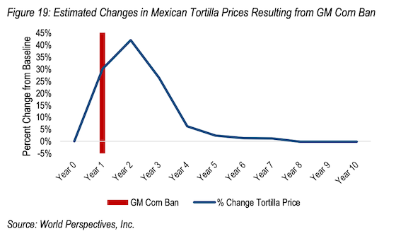 Mexico's ban on GM corn will cause tortilla prices to rise
