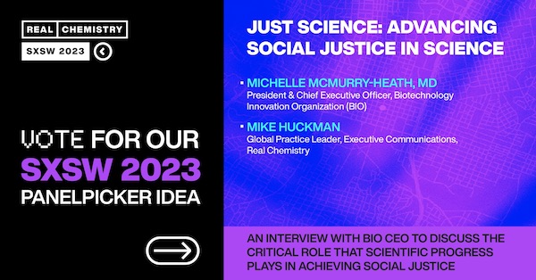 Vote for Real Chemistry and Dr. Michelle McMurry-Heath's panel idea at SXSW